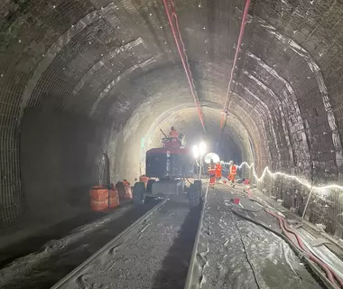Visite du chantier du tunnel de l'Estoura 