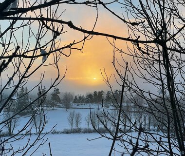 Les décos de Noël et la première neige